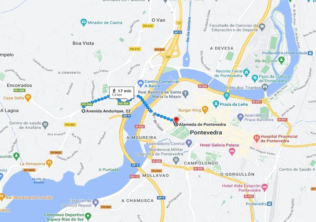 Apt Soleado Y Silencioso - Garaje- A 17 Min Andando Del Centro De Pontevedra Exteriör bild
